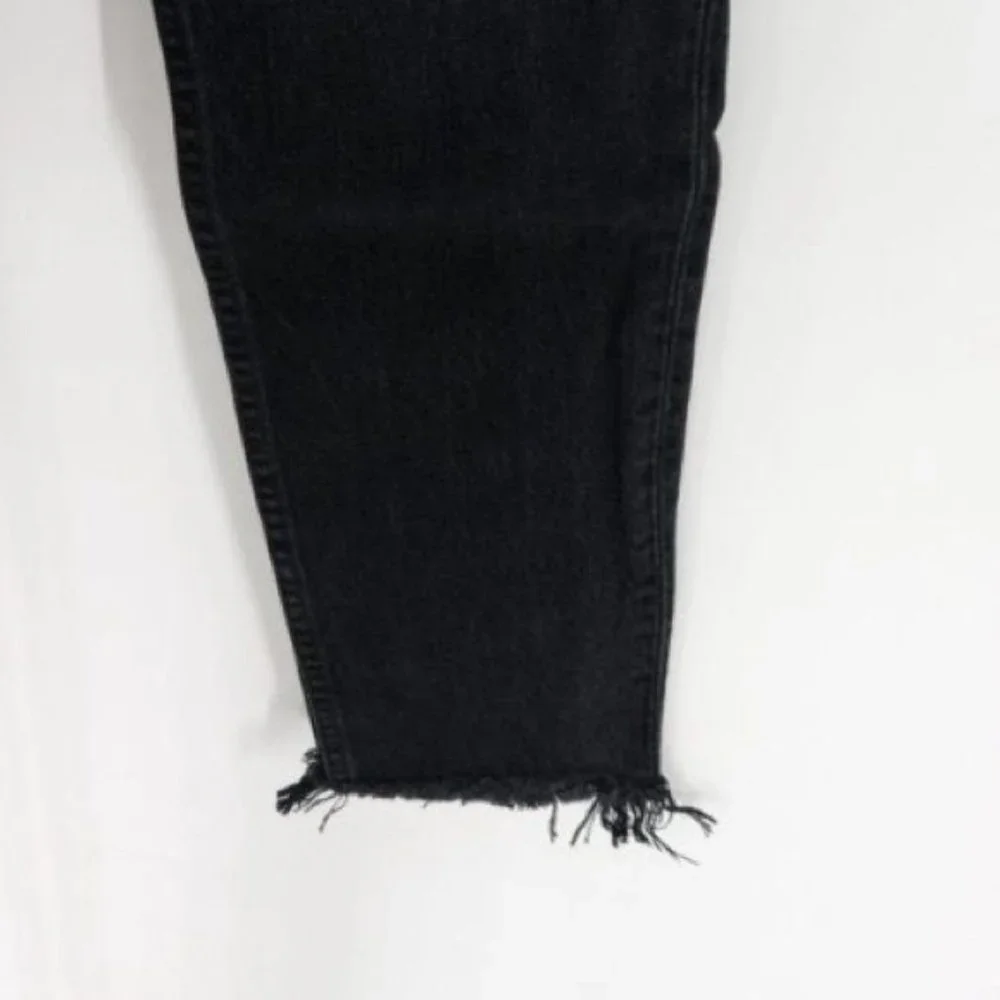 GRLFRND Black Karolina High Rise Skinny Jeans Raw Hem 100% Cotton Denim 27 New - Picture 6 of 11